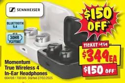 JB Hi-Fi Momentum True Wireless 4 In-Ear Headphones offer