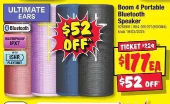 JB Hi-Fi Boom 4 Portable Bluetooth Speaker offer