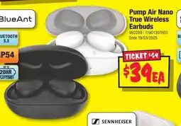 JB Hi-Fi Pump Air Nano True Wireless Earbuds offer