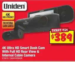 JB Hi-Fi 4K Ultra HD Smart Dash Cam With Full HD Rear View & Internal Cabin Camera offer