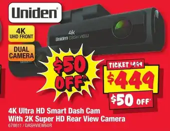 JB Hi-Fi 4K Ultra HD Smart Dash Cam With 2K Super HD Rear View Camera offer