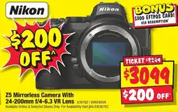 JB Hi-Fi Z5 Mirrorless Camera With 24-200mm f/4-6.3 VR Lens offer