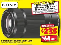 JB Hi-Fi E-Mount 55-210mm Zoom Lens offer