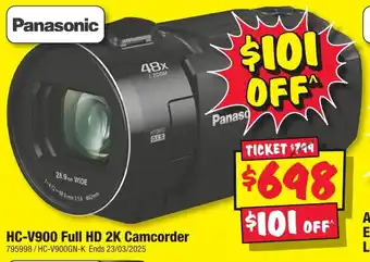 JB Hi-Fi HC-V900 Full HD 2K Camcorder offer