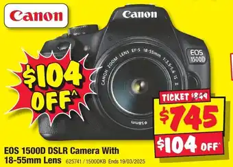 JB Hi-Fi EOS 1500D DSLR Camera With offer