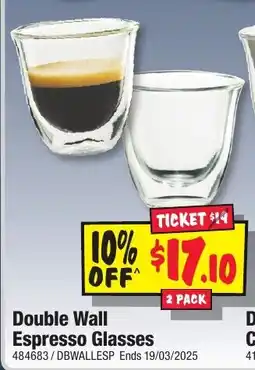 JB Hi-Fi Double Wall Espresso Glasses offer