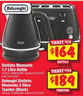 JB Hi-Fi Delonghi Distinta Moments 4 Slice Toaster offer