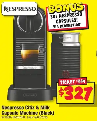 JB Hi-Fi Nespresso Citiz & Milk Capsule Machine offer