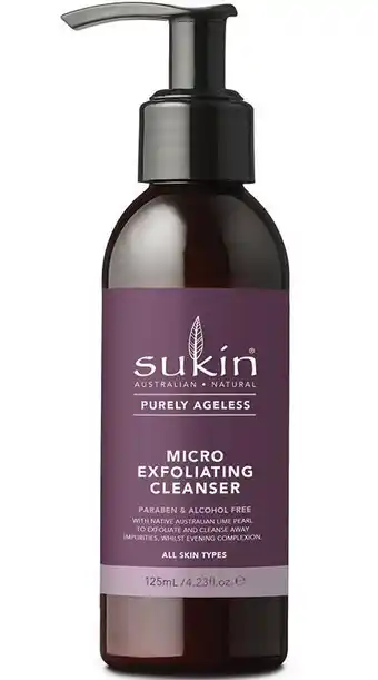 Sukin purely ageless micro exfoliating cleanser pump 125ml