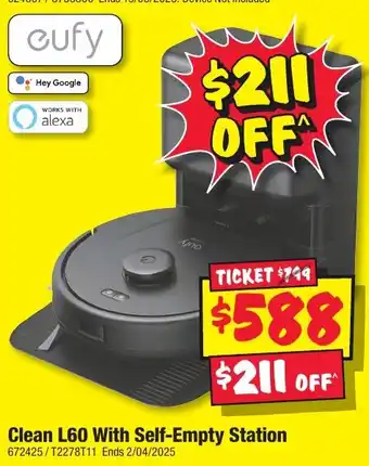 JB Hi-Fi Clean L60 With Self-Empty Station offer