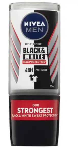 Chemist Warehouse Nivea deodorant roll on men black and white max protection 50ml offer