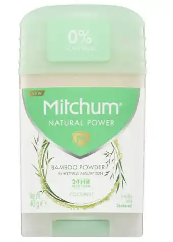 Chemist Warehouse Mitchum for women natural power deodorant stick coconut 40g offer