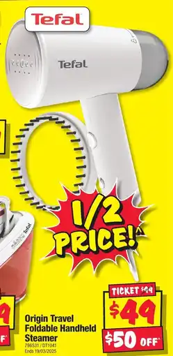 JB Hi-Fi Origin Travel Foldable Handheld Steamer offer