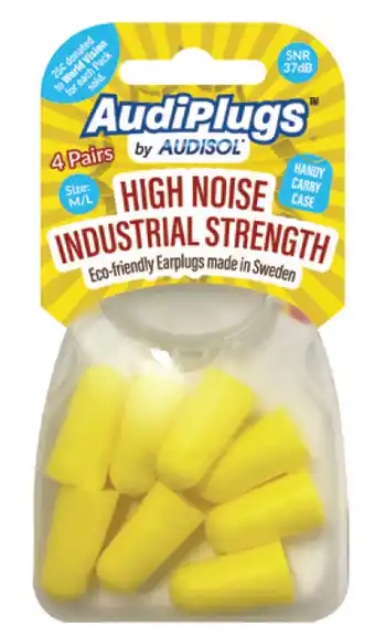 Audiplugs high noise industrial strength ear plugs 4 pairs