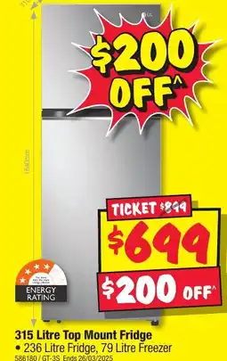 JB Hi-Fi Top Mount Fridge offer