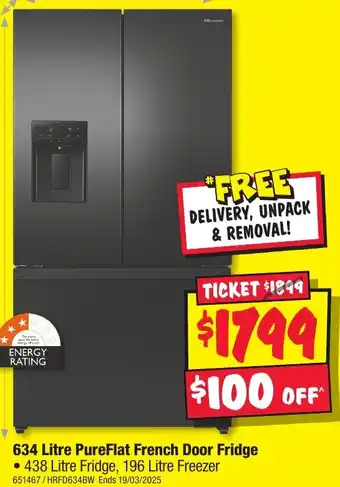 JB Hi-Fi PureFlat French Door Fridge offer