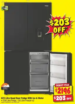 JB Hi-Fi Quad Door Fridge With Ice & Water offer