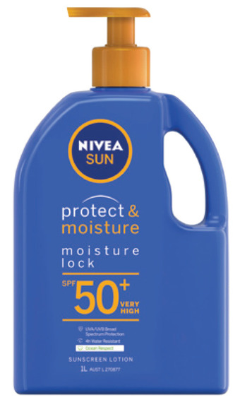 Nivea sun spf 50+ protect & moisture lotion pump 1l