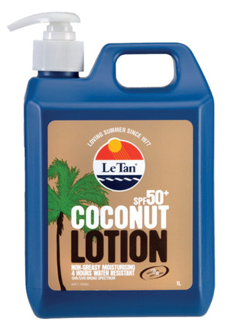 Le tan spf 50+ coconut sunscreen 1 litre