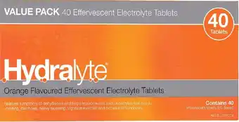 healthylife Hydralyte Effervescent Electrolyte Tablets 40 Pack offer