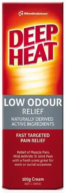 healthylife Deep Heat Low Odour Pain Relief Cream 100g offer