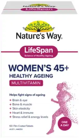 healthylife Nature’s way LifeSpan Womens 45+ Multivitamin 60 Tablet Varieties offer