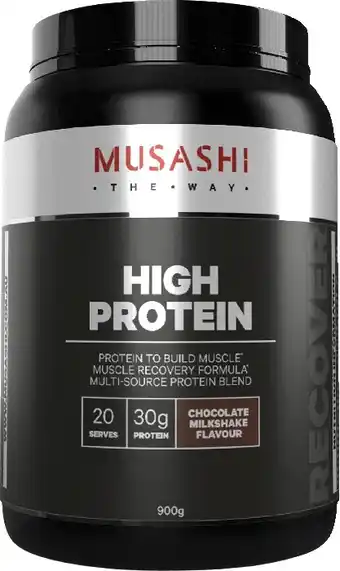 healthylife Musashi High Protein Powder Chocolate Milkshake 900g offer