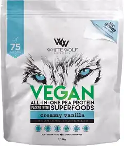 healthylife White Wolf Nutrition Vegan Protein With Superfoods Creamy Vanilla 2.25Kg offer