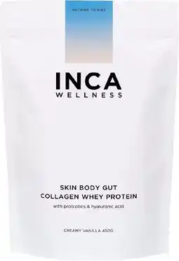 healthylife Inca Organics Skin Body Gut Collagen Whey Protein Creamy Vanilla 450g offer