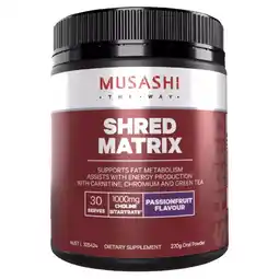 healthylife Musashi Shred Matrix Passionfruit 270g offer