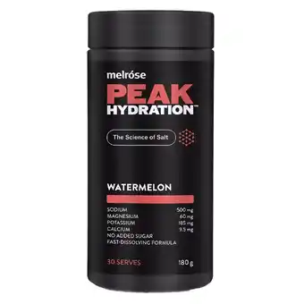 healthylife Melrose Peak Hydration Powder Watermelon 180g offer