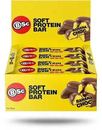 healthylife BSc Body Science Soft Protein Bar Banana Chocolate Box - 12 x 55g offer