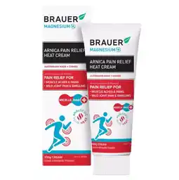 healthylife Brauer Magnesium+ Arnica Pain Relief Heat Cream 100g offer