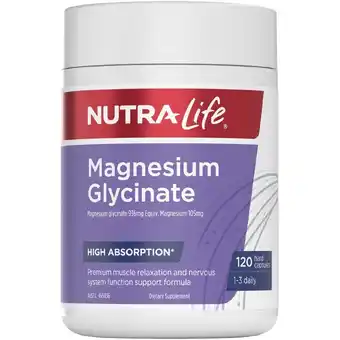 healthylife Nutra-Life Magnesium Glycinate 120 Capsules offer