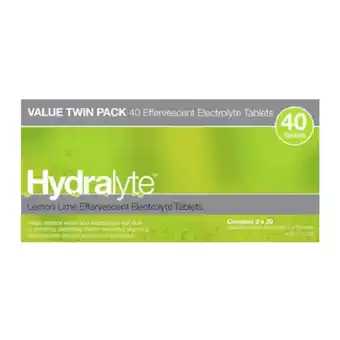 healthylife Hydralyte Effervescent Electrolyte Tablets Lemon Lime 40 Pack offer