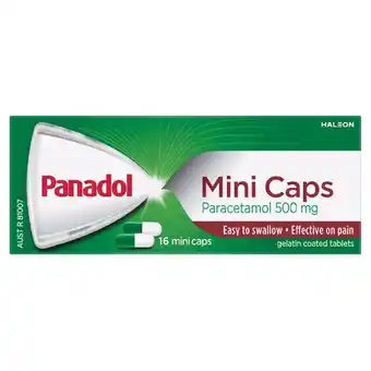 healthylife Panadol Mini Caps 500mg Paracetamol 16 Pack offer