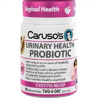 healthylife Caruso’s Urinary Health Probiotic 60 Caps offer