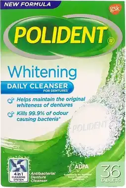 healthylife Polident Whitening Daily Cleanser for Dentures 36 Tablets offer