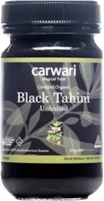 healthylife Carwari Organic Tahini Black 375g offer