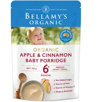 Chemist Warehouse Bellamy’s organic apple & cinnamon 125g offer