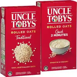 IGA Uncle Tobys Traditional or Quick Rolled Oats 1kg offer