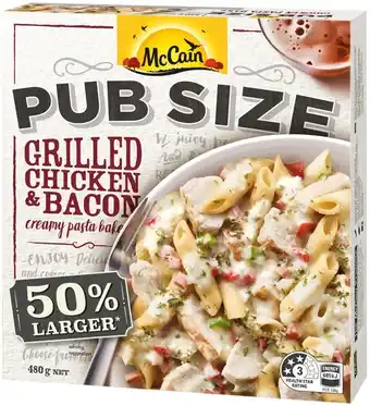 IGA McCain Pub Size Frozen Meal 480‑500g Selected Varieties offer