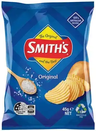 IGA Smith’s Crinkle Cut Chips 45g Selected Varieties offer