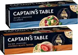 IGA Captain's Table Water Crackers 125g Selected Varieties offer