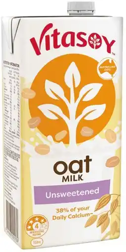 IGA Vitasoy Oat, Almond or Soy Milk 1 Litre Selected Varieties offer