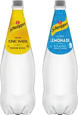 IGA Schweppes Mixers, Natural Mineral Water or Soft Drink 1.1 Litre Selected Varieties offer