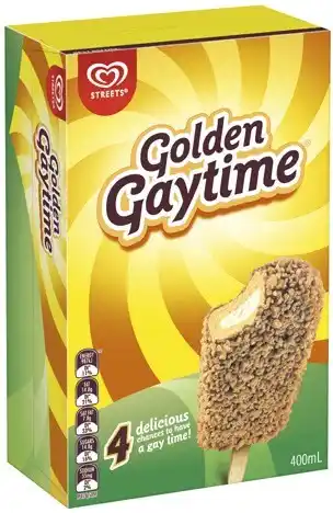 IGA Streets Golden Gaytime Ice Cream 4 Pack Selected Varieties offer