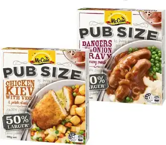 IGA McCain Pub Size Frozen Meal 480‑500g Selected Varieties offer