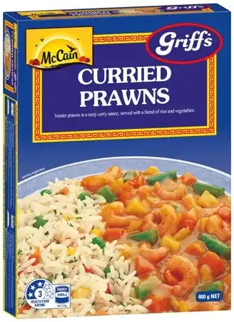 IGA McCain Griff's Curried Prawns or Sweet & Sour Pork Frozen Meal 400g offer