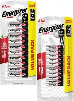 IGA Energizer Max Batteries AA 16 Pack or AAA 14 Pack offer